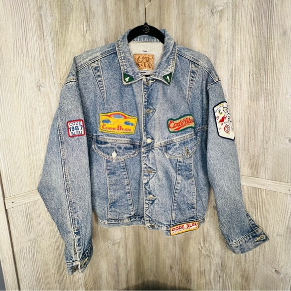 Code Bleu Vintage Denim Patch Jacket - Picture 1 of 10